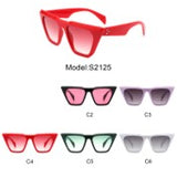 S2125-1 - Retro Flat Top Square Fashion Cat Eye Wholesale Sunglasses