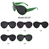 S2127 - Oversize Oval Retro Circle Fashion Curved Round Wholesale Sunglasses