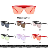 S2143 - Semi-Rimless Fashion Flat Top Square Wholesale Sunglasses