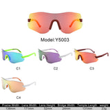 Y5003 - Rimless Ultralight Sport Shield Mirrored Wholesale Sunglasses