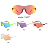 Y5003 - Rimless Ultralight Sport Shield Mirrored Wholesale Sunglasses