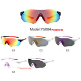 Y5004 - Sport Polarized Wrap Shield Rimless Photochromic Mirrored Wholesale Sunglasses
