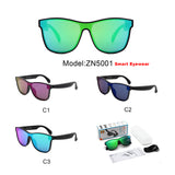 ZN5001 - Sport Wrap Mirrored Smart Eyewear Bluetooth Sunglasses