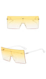 6932 - Rimless Retro Square Oversize Fashion Sunglasses