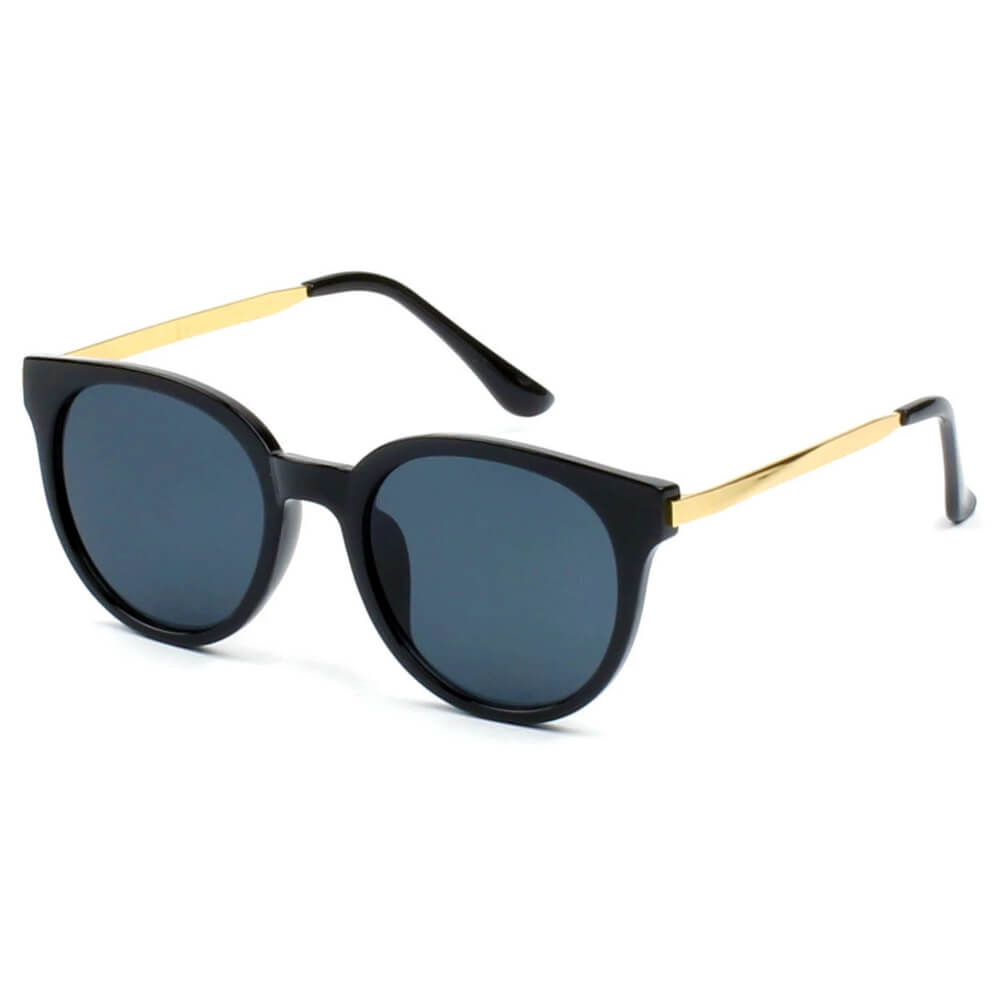 58006 Vintage Horn Rimmed Round Sunglasses w/ Gold Arms - Iris Fashion Inc. | Wholesale Sunglasses and Glasses