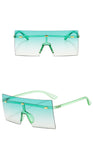 6932 - Rimless Retro Square Oversize Fashion Sunglasses
