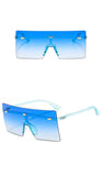 6932 - Rimless Retro Square Oversize Fashion Sunglasses