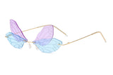 W2018 - Rimless Dragonfly Wing Shape Tinted Party Fashion Sunglasses