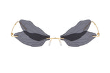 W2018 - Rimless Dragonfly Wing Shape Tinted Party Fashion Sunglasses
