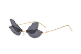 W2018 - Rimless Dragonfly Wing Shape Tinted Party Fashion Sunglasses