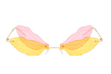 W2018 - Rimless Dragonfly Wing Shape Tinted Party Fashion Sunglasses