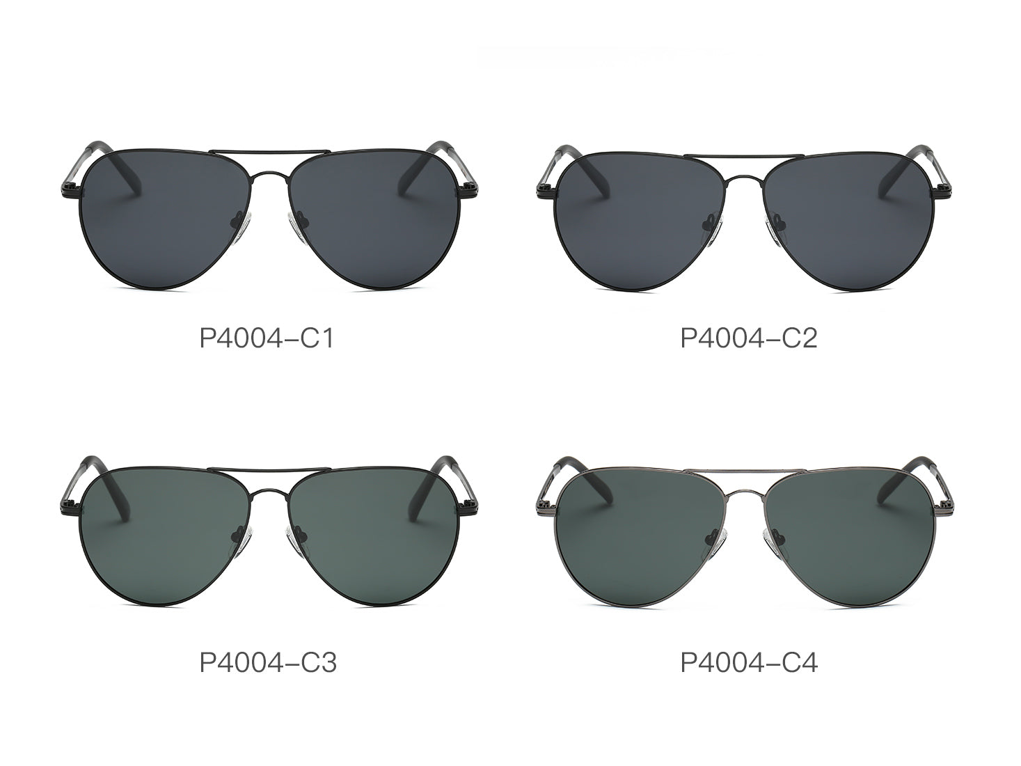 P4004 - Metal Classic Polarized Aviator Sunglasses - Iris Fashion Inc. | Wholesale Sunglasses and Glasses