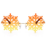 HW2002 - Rimless Snowflake Shape Christmas Novelty Party Sunglasses