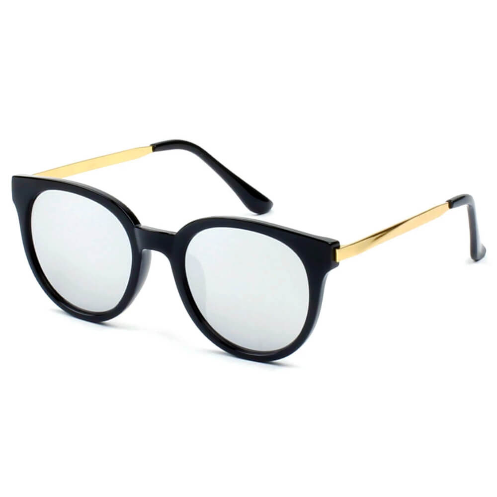 58006 Vintage Horn Rimmed Round Sunglasses w/ Gold Arms - Iris Fashion Inc. | Wholesale Sunglasses and Glasses