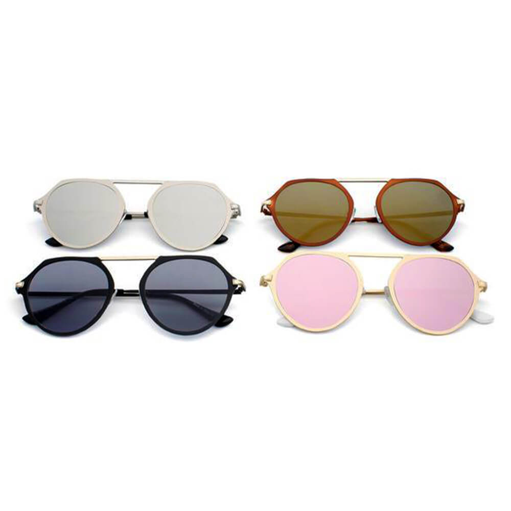 A19 Modern Flat Top Slender Round Sunglasses - Iris Fashion Inc. | Wholesale Sunglasses and Glasses