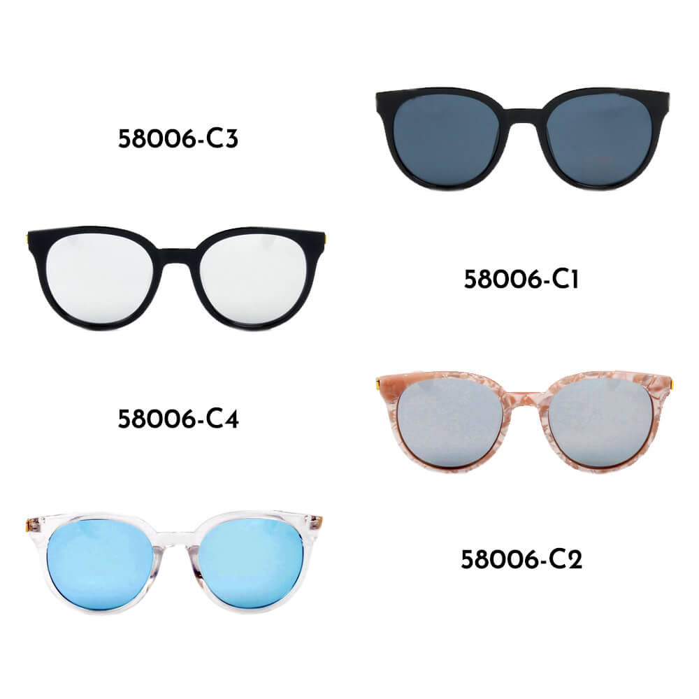 58006 Vintage Horn Rimmed Round Sunglasses w/ Gold Arms - Iris Fashion Inc. | Wholesale Sunglasses and Glasses