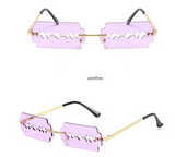 9072 - Rimless Rectangle Razor Blade Party Fashion Sunglasses