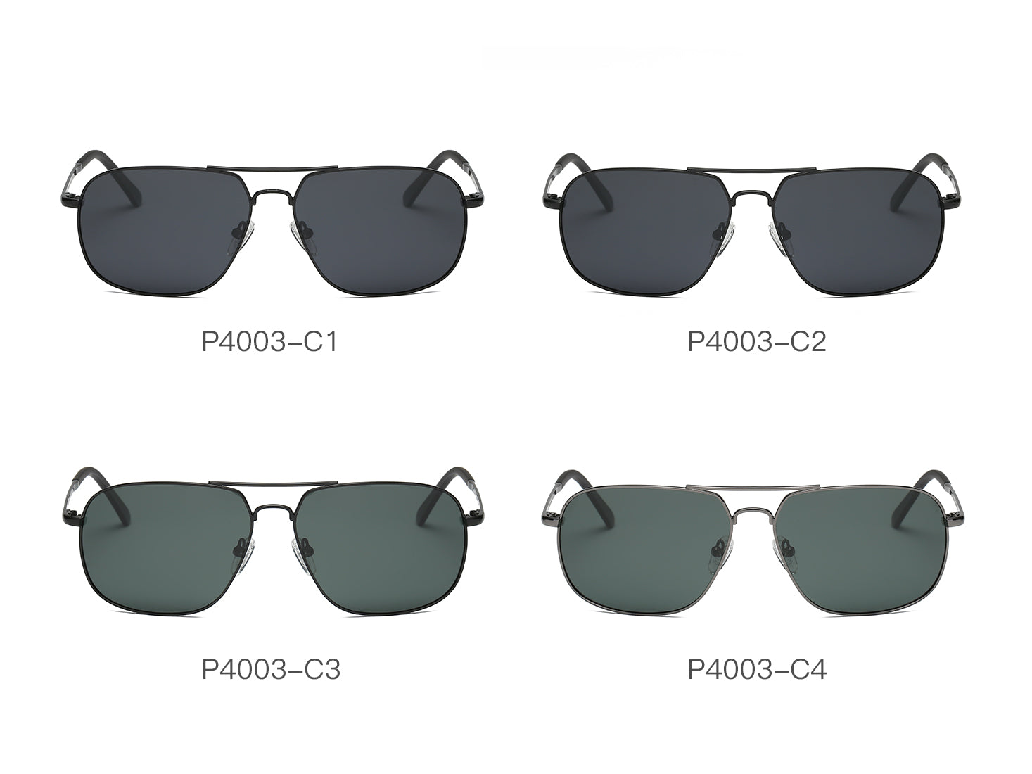 P4003 - Men Metal Rectangle Polarized Sunglasses - Iris Fashion Inc. | Wholesale Sunglasses and Glasses