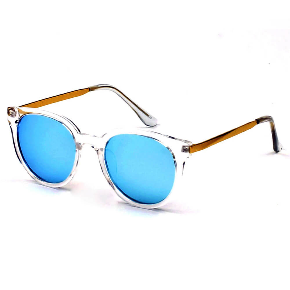 58006 Vintage Horn Rimmed Round Sunglasses w/ Gold Arms - Iris Fashion Inc. | Wholesale Sunglasses and Glasses