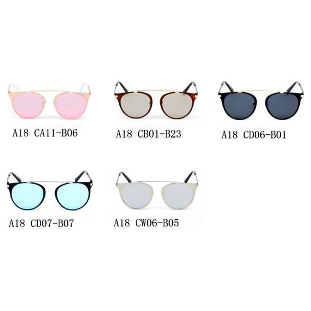 A18 Modern Horn Rimmed Metal Frame Round Sunglasses - Iris Fashion Inc. | Wholesale Sunglasses and Glasses