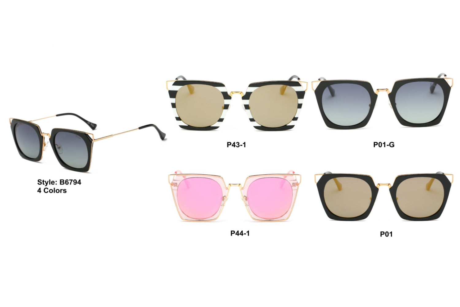 PRSR-B6794 - Women Square Fashion Sunglasses - Iris Fashion Inc. | Wholesale Sunglasses and Glasses