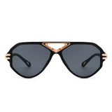 HS2057 - Geometric Retro Round Vintage Fashion Aviator Sunglasses