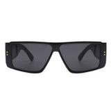 HS1047 - Square Retro Thick Frame Flat Top Rectangle Wholesale Sunglasses