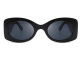 HS1031 - Retro Round Oval Thick Frame Vintage Fashion Sunglasses