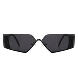 J2035 - Square Geometric Rimless Irregular Frameless Fashion Sunglasses