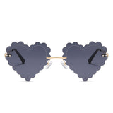 HW2038 - Rimless Heart Shape Tinted Women Fashion Sunglasses