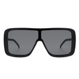 HS2059 - Square Fashion Flat Top Oversize Retro Sunglasses