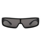 S2121-1 - Futuristic Wrap Around Fashion Rectangle Shield Sunglasses