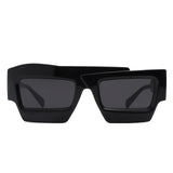 S2124 - Square Futuristic Flat Top Irregular Two-Tone Fashion Wholesale Sunglasses