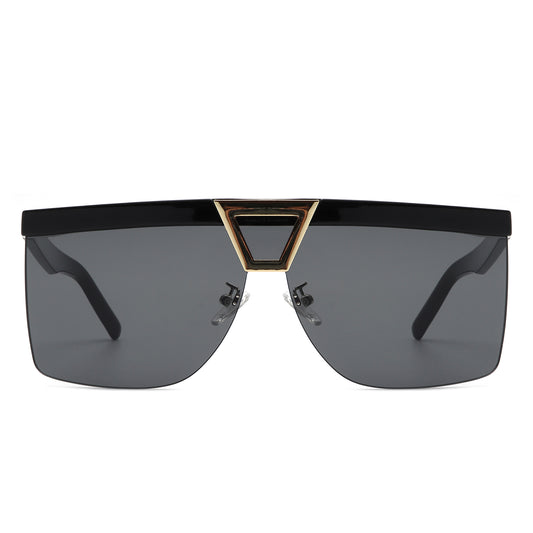 HS2132 - Oversize Half Frame Fashion Square Women wholesale Sunglasses