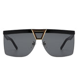 HS2132 - Oversize Half Frame Fashion Square Women wholesale Sunglasses