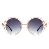 J3015 - Women Oversize Double Wire Curled Round Wholesale Sunglasses