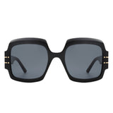 S2115 - Women Oversize Flat Top Fashion Square Sunglasses