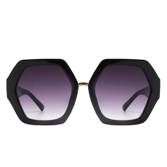 HS2124 - Women Geometric Fashion Square Hexagonal Oversize Wholesale Sunglasses