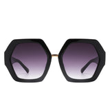 HS2124 - Women Geometric Fashion Square Hexagonal Oversize Wholesale Sunglasses