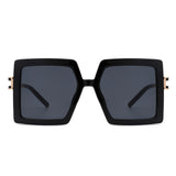 HS2055 - Square Retro Women Oversize Large Flat Top Fashion Sunglasses