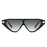 HS2063 - Triangle Mod Irregular Fashion Vintage Geometric Retro Sunglasses