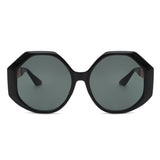 S2103 - Women Round Circle Geometric Fashion Oversize Sunglasses