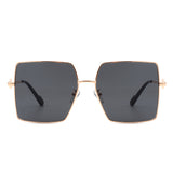 HJ2030 - Square Oversize Flat Top Tinted Women Fashion Sunglasses