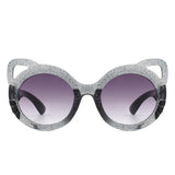 HK2031 - Girls Round Shaped Devil-Cat Ear Toddler Kids Wholesale Sunglasses