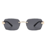 HW2020 - Rectangle Retro Rimless Tinted Fashion Square Wholesale Sunglasses