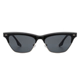 HS2082 - Women Retro Half Frame Square Fashion Cat Eye Sunglasses