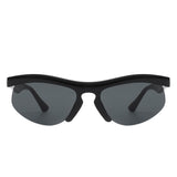 HS1184 - Rectangle Half Frame Sport Square Wholesale Sunglasses