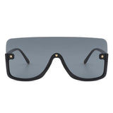 S2105 - Women Oversize Half Frame Retro Square Fashion Sunglasses