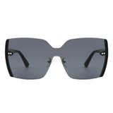 HS2060 - Square Oversize Half Frame Tinted Retro Fashion Women Sunglasses