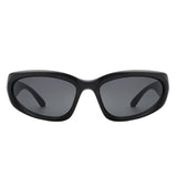 HS1152-1 - Sporty Rectangle Oval Y2K Wrap Around Unisex Fashion Sunglasses